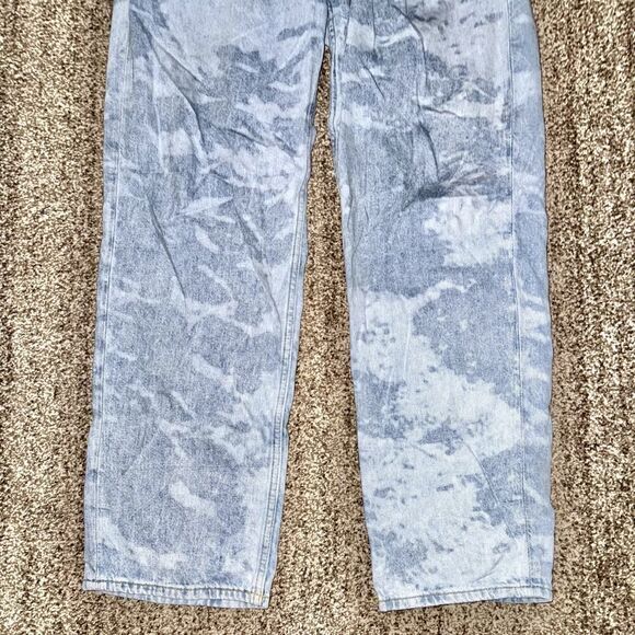 H&M Men's Light Indigo Acid Washed Relaxed Fit Elastic Waist Denim Jean Pants S - Picture 6 of 9